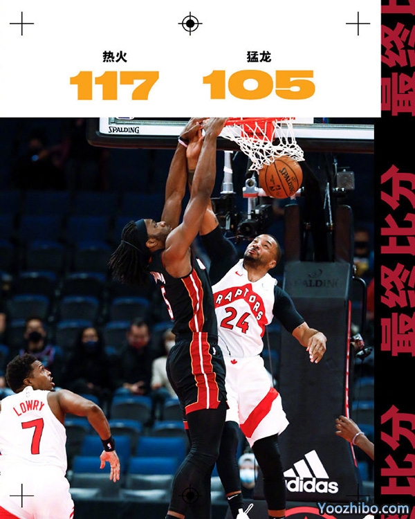 <a href=/lanqiubofang/heat/ target=_blank class=infotextkey>热火</a>以117-105击败了<a href=/lanqiubofang/raptors/ target=_blank class=infotextkey>猛龙</a>